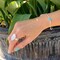 Oval Mother of Pearl Adjustable Ring with Silver Plated Finish